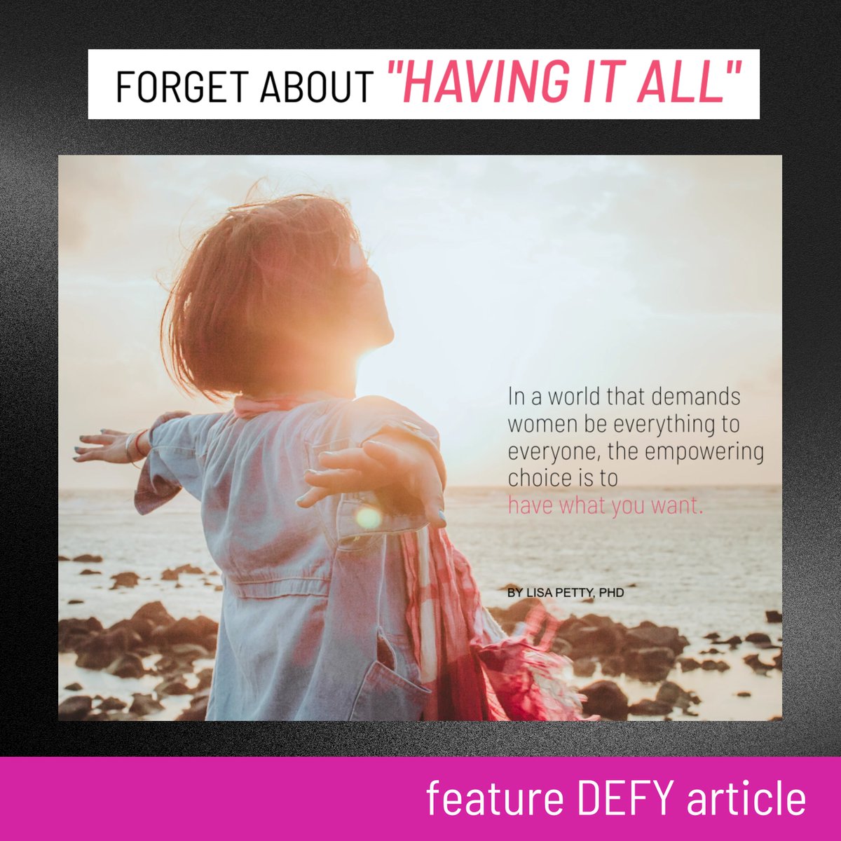 "What became clear is that having it all meant doing it all. Fast forward to 2023, and despite making up half the workforce, women still do the majority of housework in the home. Women also take on most of the mental labor in families.” - <a href="/DrLisaPetty/">Lisa Petty, PhD</a>

defymagazine.ca/defy-magazine-…