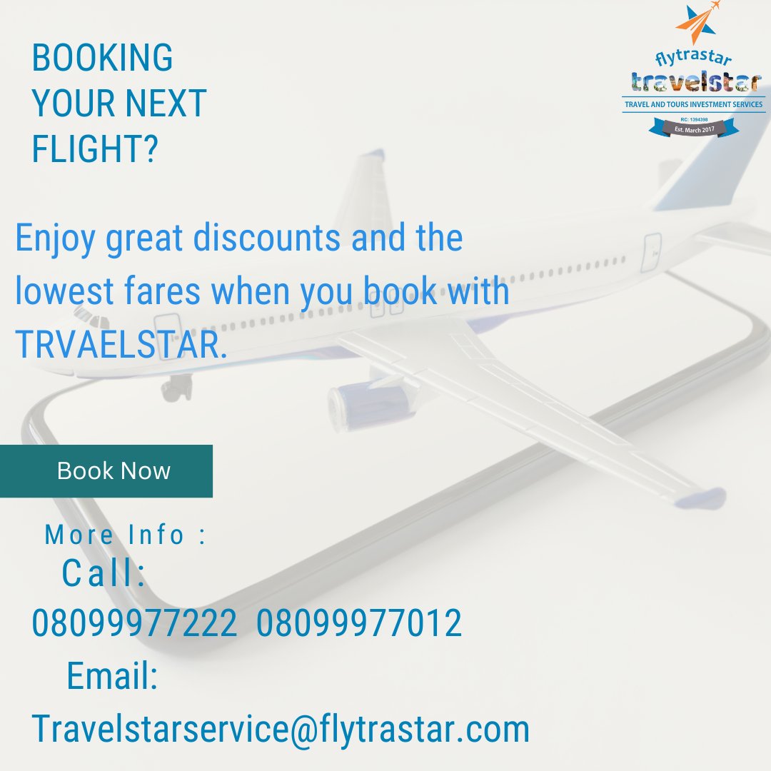 Booking your next flight? Enjoy great discounts and the lowest fares when you book with TRAVELSTAR.
CALL:08099977222 08099977012
#lowestairfare #enjoyflightbooking #travelnow #travelingaroundtheworld
#travellingthroughtheworld #letsgoeverywhere #livingmybestlife #travelblogger