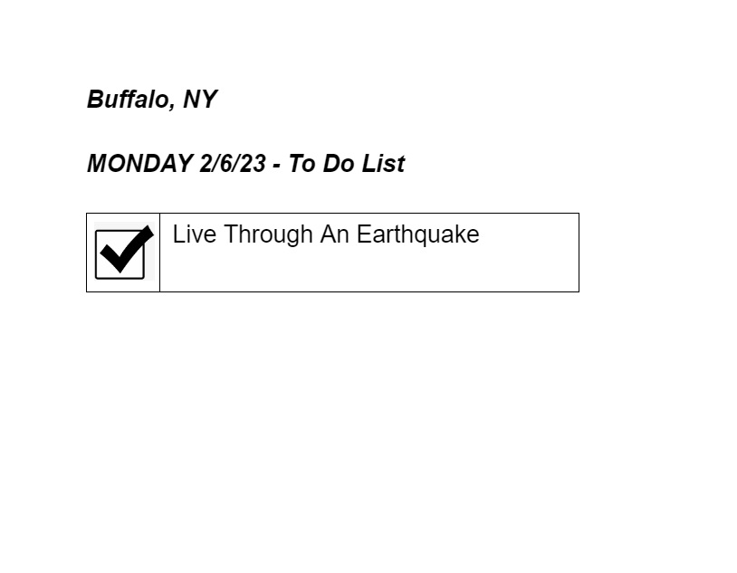 Everybody go home, you're done for the day.  #BuffaloEarthquake  #Earthquake
