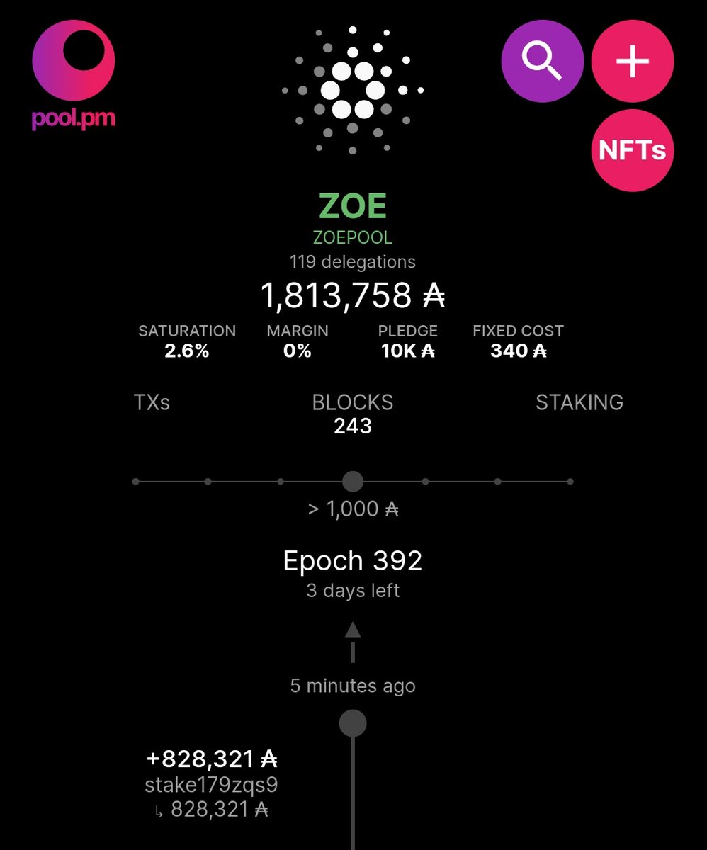 ZOE POOL ~ Delegate To Our Stakepool 🚀 tweet media