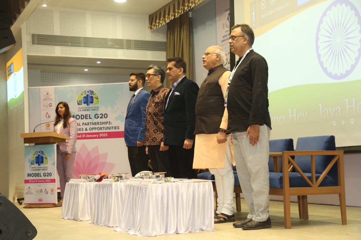 iidlpgp's tweet photo. It's been one week since @iidlpgp organised India's first model G20 and we are majorly missing all the delegates and guests 
#IIDL #ModelG20 #ModelG20Summit #MILM #majormissing #throwback https://t.co/pPQ5TROoDA