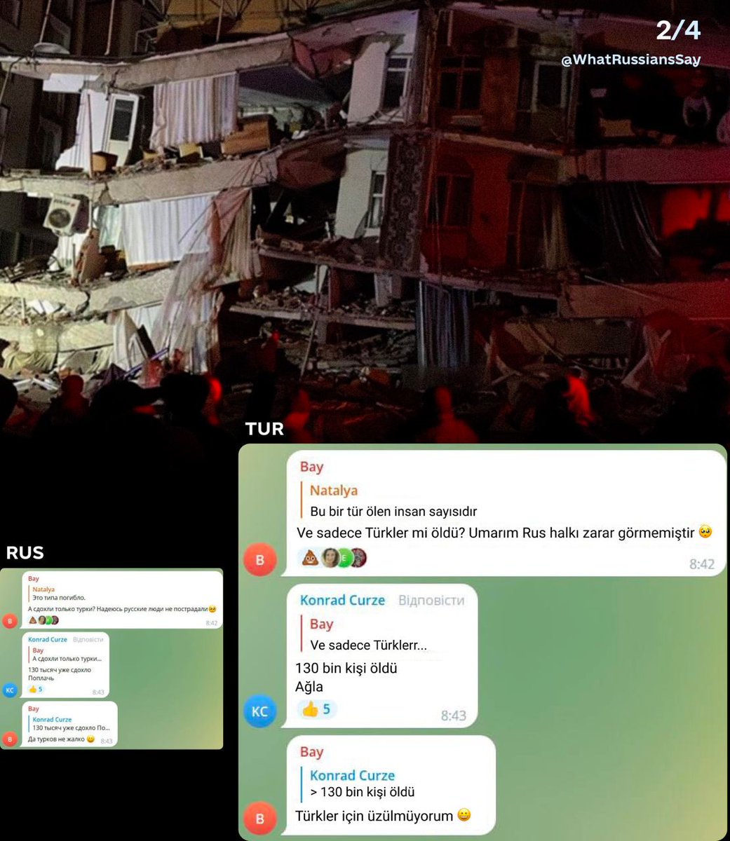 WhatRussiansSay's tweet photo. söz yok....rusların hiçbir zaman bir kalbi olmadı ve olmayacak.
Türkiye #StayStrong #StayStrongTurkey
#TürkiyeDeprem #TürkiyeDeprem #turkeyearthquake2023 #TURKEYNEEDSHELP #TurkeyStayStrong #RussiaisATerroistState https://t.co/G7Mh4VLtYb