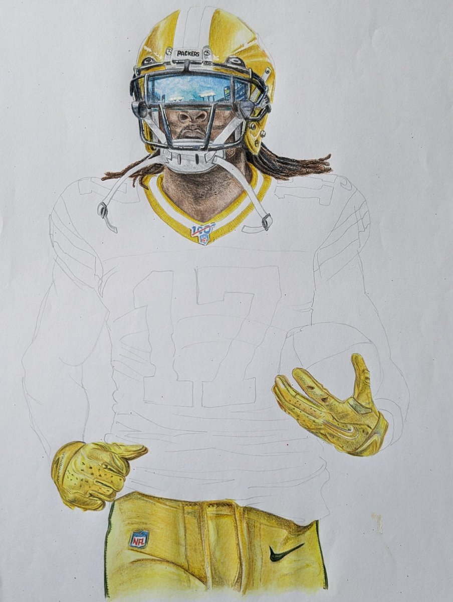 adelet72's tweet image. When you find yet another unfinished drawing. This time it's @tae15adams in a @packers jersey 🤦 is it too late to change it to a @Raiders jersey #AskingForAFriend