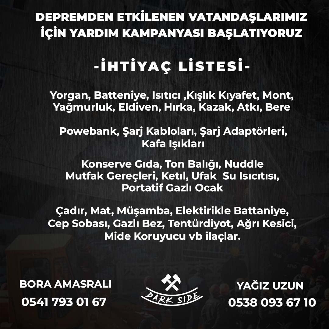 Merkez üssü Kahramanmaraş olan ve birçok ilimizi etkileyen depremden dolayı büyük üzüntü içerisindeyiz. Depremde hayatını kaybeden vatandaşlarımıza Allah’tan rahmet, yakınlarına baş sağlığı ve tedaviye alınanlara acil şifalar diliyoruz.