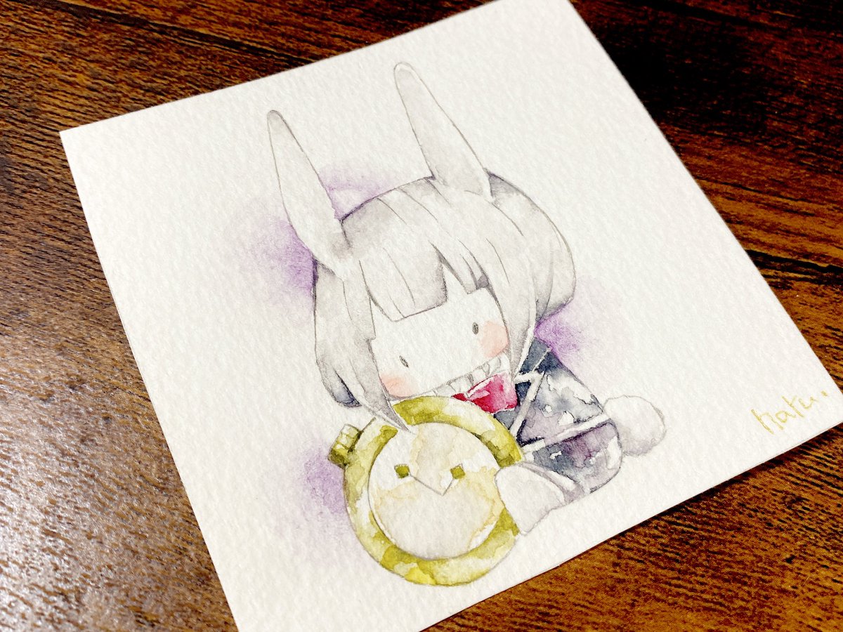 「ミニ原画よりも一回り程大きなサイズです 」|晴/作業中のイラスト