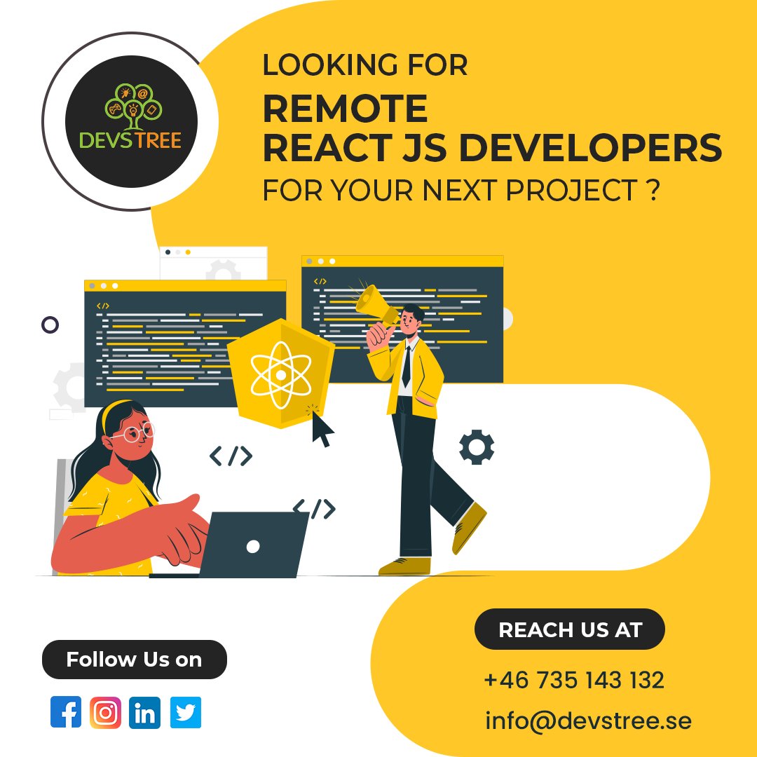devstreesweden's tweet image. Looking for the right React JS development company that builds a standout user experience?
For more information
🌐 :- devstree.se/hire-react-js-…
📧 :- info@devstree.se
☎️:- +46 73 517 31 3
#hirereactjsdevelopers #webdevelopmentcompany #devstreeitservices #sweden