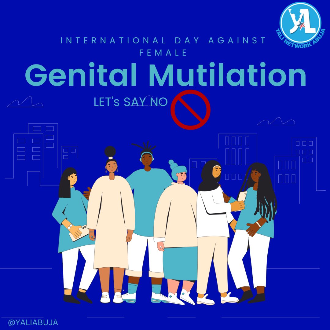YALIAbuja's tweet photo. As we mark the International Day Against Female Genital Mutilation, we join our voices with millions around the world to take a stand against female genital mutilation.
Let’s stand together to end this harmful practice and help protect girls and women in Nigeria and around https://t.co/PcC167xARD