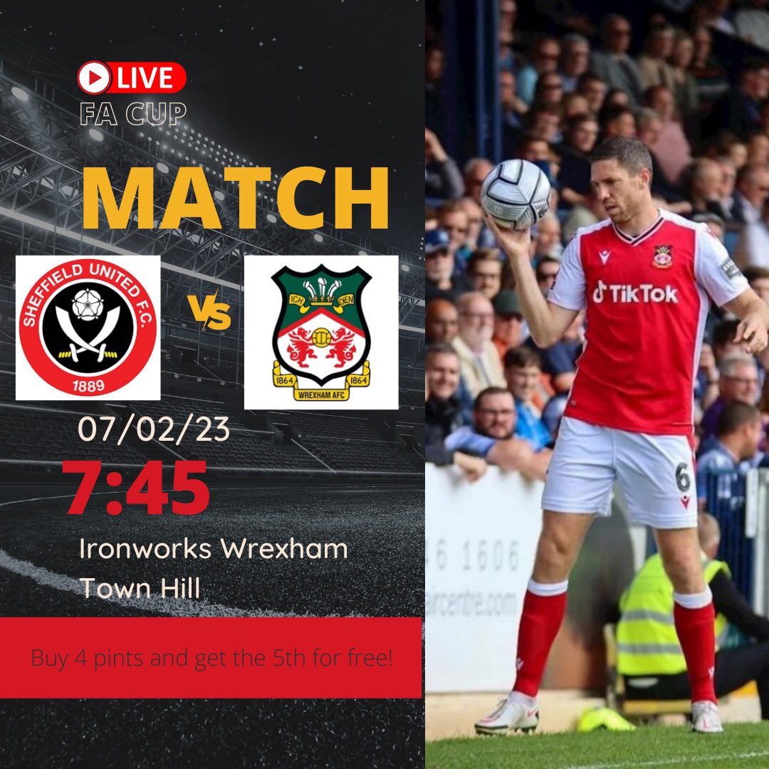 WxmIronworks's tweet image. Don’t  forget to join us tomorrow if you’re not lucky enough to be in Sheffield, UP THE TOWN ⚽️🍻❤️ #wrexham #FACup #freepool #Madri #thatcherscider #corona