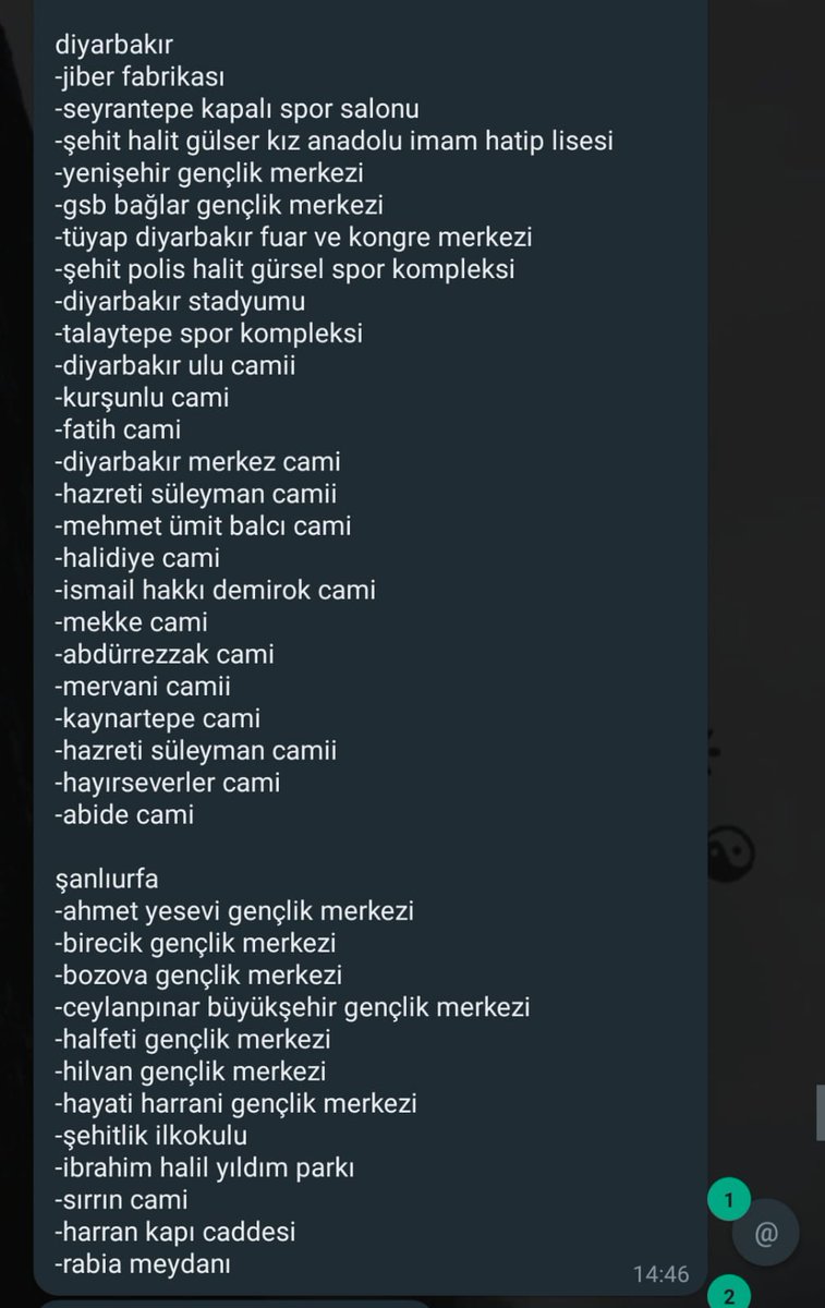 KALACAK YER İHTİYACI OLANLAR İÇİN HALKA AÇIK YERLER ‼️
Yayalım
#deprem #Kahramanmaras #Malatya #Diyarbakırdeprem #Gaziantep #sanliurfa