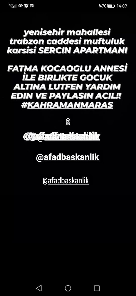 cennetsedayim's tweet photo. @AFADBaskanlik https://t.co/8kKRgAJW05