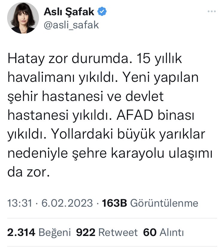 Hatay bu ülkenin vatan toprağı değilmi?
Biz neden haber alamıyoruz HATAYDAN.
#DepremiOldu 
YARDIM EDİN.