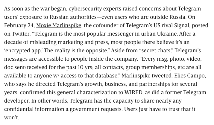 Depuis le début de la guerre en Ukraine, Telegram est devenu un canal indispensable en même temps qu'un champ de bataille. Mais le Kremlin a-t-il compromis la sécurité de la messagerie ? C'est ce que semble démontrer cette longue enquête de <a href="/WIRED/">WIRED</a>.

wired.com/story/the-krem…