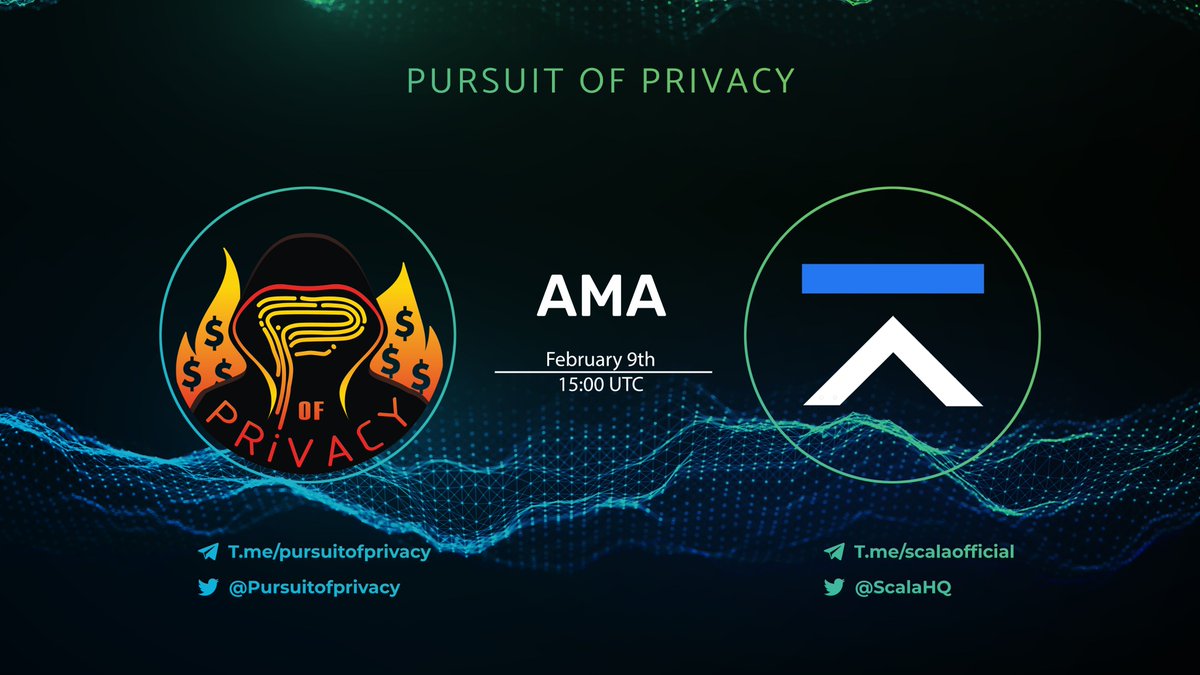 PrivacyPursuit's tweet photo. 👀We are ready for our next #AMA, this time with @ScalaHQ !
🔒Scala $XLA is a smaller #privacy project but with an impressive 5 years track record and some unique features!
🕵️♂️Guests: @IamMas7erMind & @cr1337
⏰When: 09/02/2023 3PM UTC
🗺️Where: https://t.co/LdzhJHKw0A https://t.co/2KFTmoy3BA