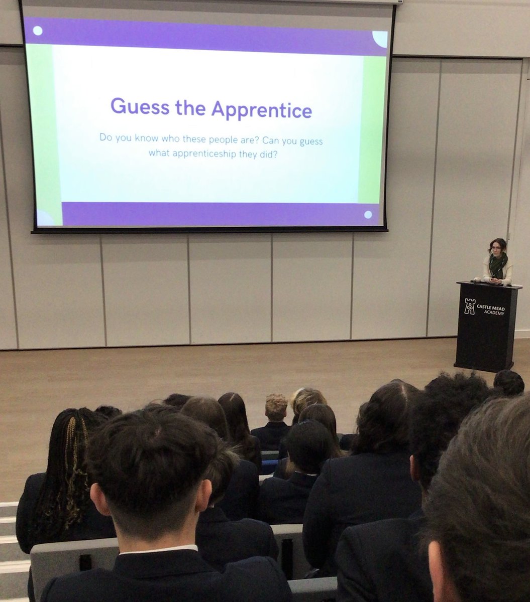 CastleMeadAcad's tweet photo. What a fantastic start to #NAW2023.  Year 9 scholars at Castle Mead Academy and Year 8 scholars @BrookMeadAcad had a very informative assembly this morning, introducing all things #apprenticeships 

Huge thanks to @LeicesterEBC https://t.co/gUkcFgfyyO