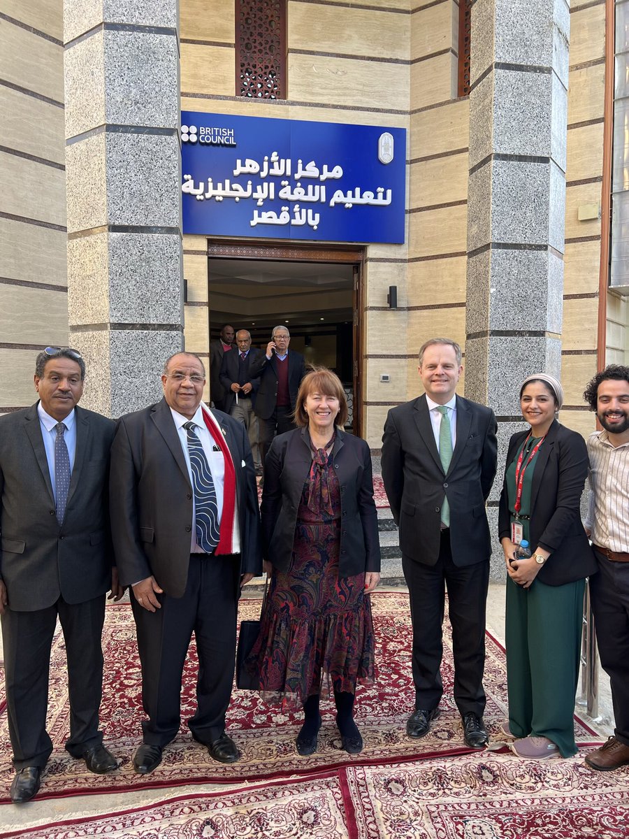A long-held dream comes true! This morning we opened, here in Luxor, the Al Azhar Centre for English Training, with Dr Abdeldayem Nosseir, Advisor to the Grand Imam, and with <a href="/GarethBayleyUK/">Gareth Bayley, British Amb to Egypt 🇬🇧🇪🇬</a>.  The Centre opens its doors this month for Tiba College women students  <a href="/BritishCouncil/">British Council</a>
