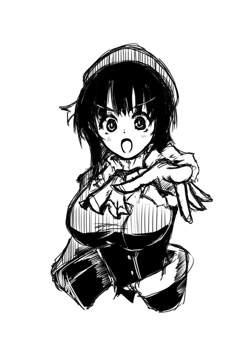 こんな感じの高雄が描けました、色塗ろうかな… 