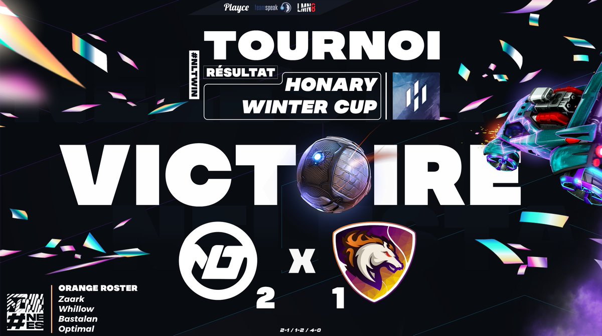 NelestaEsport's tweet photo. Dernier match de groupe en @HonaryS Winter Cup, et c'est évidemment gagné ! 😏🔥

🆚#LaFraternitéDesPoneys
✅(2-1)❌
🔓 1er du groupe - 8ème

#NELESTAWIN 💙💜 #RocketLeague https://t.co/nEegRBy7x1