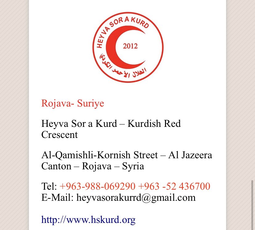 Rojava için dayanışma adresleri 👇