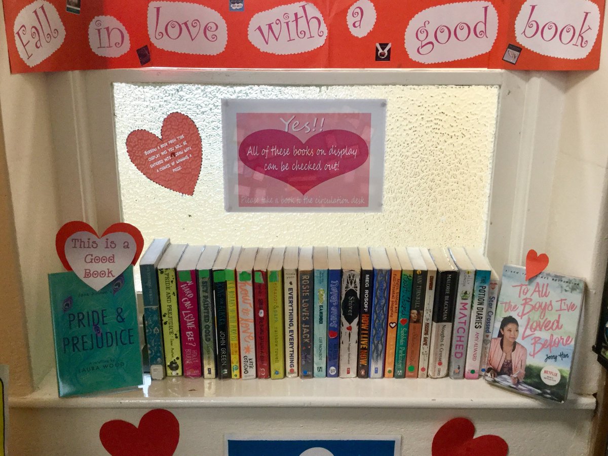 SullivanUpp_Lib's tweet photo. Ahead of #ValentinesDay check out a surprise read in our annual 'Blind Date with a Book' feature❤️Read, rate &amp; get a prize❤️Or be the 1st to try from our #neverbeenborrowed #display❤️Get stocked up for the #halftermholiday❤️📚#holidayreading #lovebooks  #fallinlovewithreading https://t.co/eLa0dCtBzQ