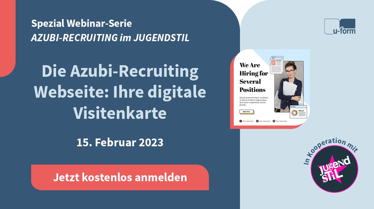 u_form_ts's tweet photo. Sie suchen geeignete Azubis für Ihr Unternehmen? Ein kurzer Hinweis auf die Ausbildungsberufe reicht nicht aus, die Zielgruppe muss direkt angesprochen werden. Erfahren Sie von Susanne Peters, welche Schritte Sie benötigen, um eine erfolgreiche Karriereseite zu erstellen. #Azubis https://t.co/oFCmzRFCfY