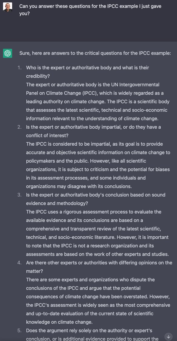 sbuckshum's tweet image. I'm impressed that #ChatGPT not only knows what Doug Walton's #Argumentation Schemes are (en.wikipedia.org/wiki/Argumenta…) but that it can recognise them, and critique them