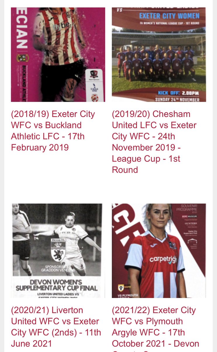 GrecianArchive's tweet image. Programmes from Women’s Football

We (Tom) have uploaded 71 women’s programmes on the Archive. 

They can be read by clicking on them

grecianarchive.exeter.ac.uk/items/browse?c…

Does anyone have any more we can borrow/have in the museum.