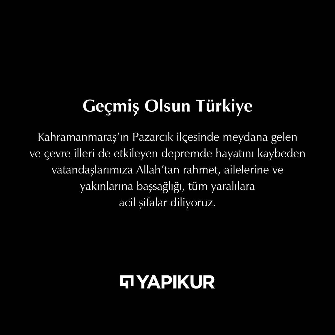 YAPIKUR's tweet photo. Geçmiş olsun Türkiye. https://t.co/lLxnX0ovRm