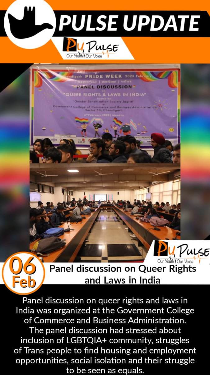 pu_pulse's tweet photo. #Panel discussion on #Queer Rights and #Laws of India
#pupulse #pulseupdates https://t.co/IRFJbHP0xu