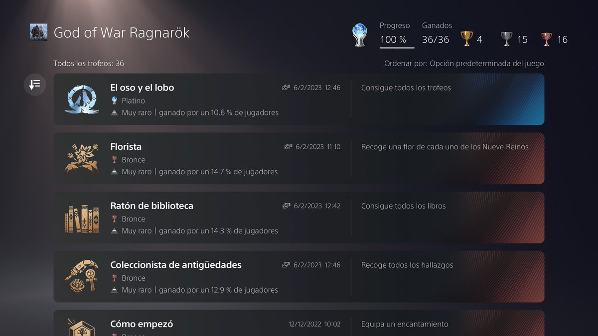 RayMnemonick's tweet image. Después de alargarlo y disfrutarlo todo lo posible, al final lo bueno se acaba 🥹
#GodofWarRagnarok #PlayStation #PlayStation5 #PlayStationTrophy