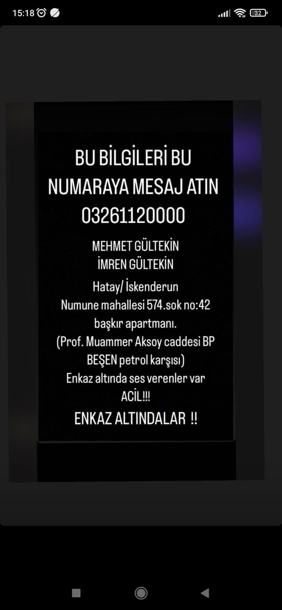 AzraMuftuoglu's tweet photo. ACİLLL YARDİİİMMM LÜTFENNNNN AMCAMLARA ULAŞILAMIYOR LÜTFENNNN https://t.co/zzXxSV1TnS