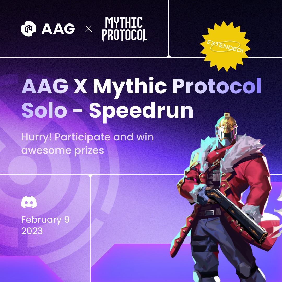 ⚠️ Agents, take note! You still have a chance to take part in our #AAG X #MythicProtocol Mini-Tournament, which is good news. To give you more time to get ready and practice the game before the event began, we are extending the event to 9th of February together with ID, BR, ARGs.