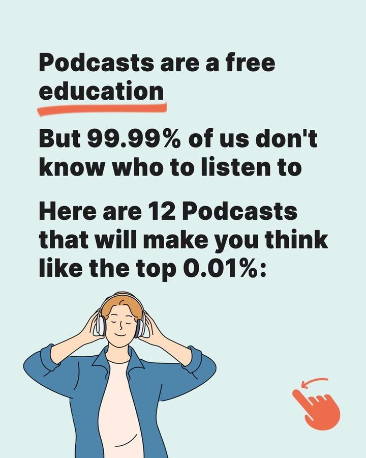 Business_Unions's tweet photo. 12 Podcasts to make you think like the top 0.01% https://t.co/RwLC8S9pOt