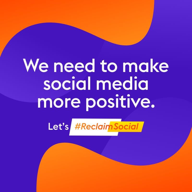 We are committed to keeping social media positive and sharing good stories. Today, and every day let us all #ReclaimSocial