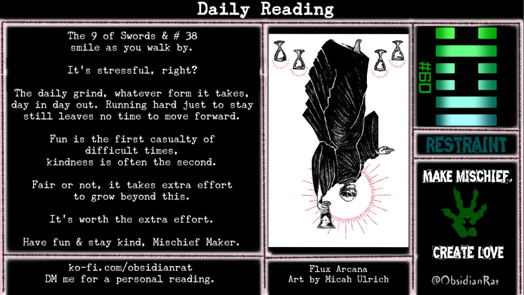 ObsidianRat's tweet photo. #tarot #dailytarot #TalkingRat #Iching #ObsidianRat https://t.co/v38KjhNZ9n