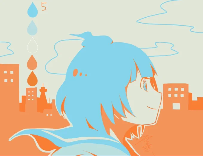 初めて描いたビジュアルとカラーパレットのやつ(絵柄が古ぃ!!) 