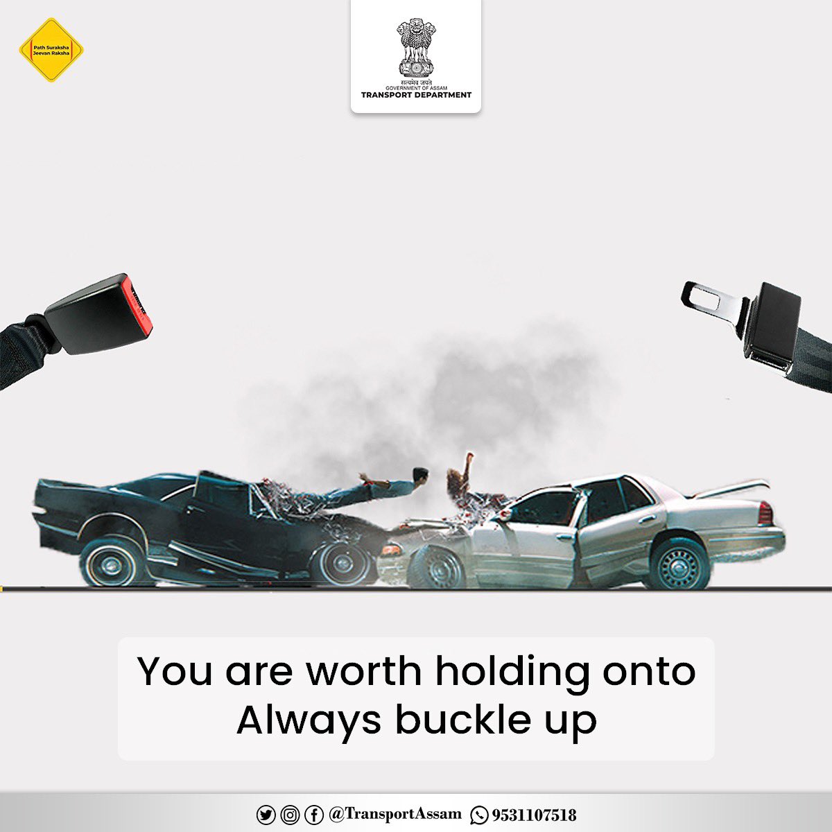 TransportAssam's tweet photo. Accidents can happen anywhere! Let your seatbelt protect you.
#departmentoftransportation #transport #roadsafety #safetyontheroad #socialawarness #awareness #riding #ridinglesson #buckleup #drivesafe #safedrive #wearseatbelt #seatbelt #pathsurakshajeevanraksha @assampolice https://t.co/olsq0Tqn4b