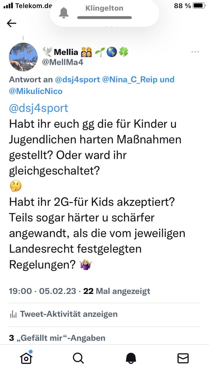 MellMa4's tweet photo. @Dsj4sport:
Recht viele Tweets unter eurem Beitrag, u.a. auch mein Tweet, wurden ausgeblendet. Seltsam…🤔
Eine Meldung meines Tweets gab es und ich bin nun geblockt. Sehr kritikfähig. Nicht. https://t.co/BTit9yqRgz