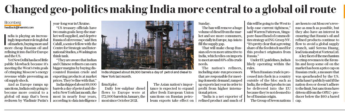 DudhelaJay's tweet photo. Price Cap on Russian oil makes India Net Exporter on Refined crude products.
US/EU let India gets all price benefits over Russia on Russian oil https://t.co/Fh01Pqytae