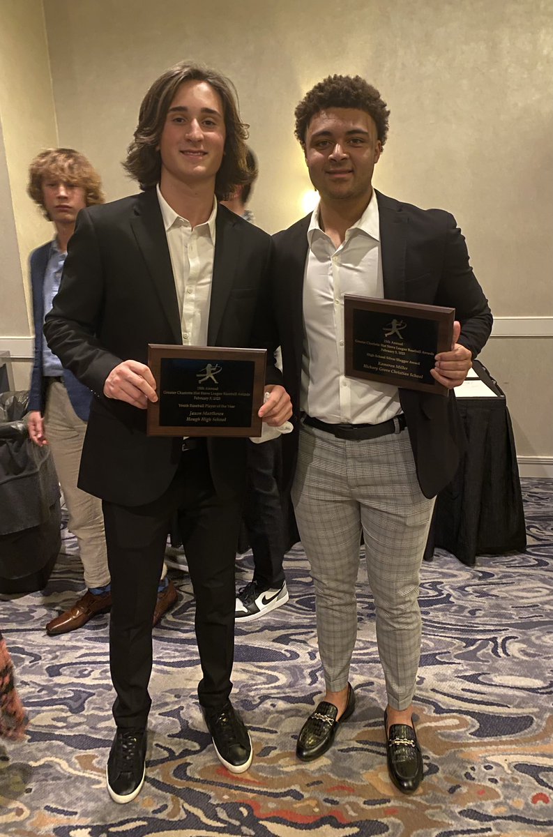JaxonMatthews34's tweet image. Thank you @HotStoveDinner @SCSportsReport for a great evening. Honored to have been chosen Youth Player of the Year for the greater Charlotte Region. Fun night with many of my peers. Hough dudes represented well. @TheCanesBB @ClemsonBaseball @X2Athletics @HoughBaseball