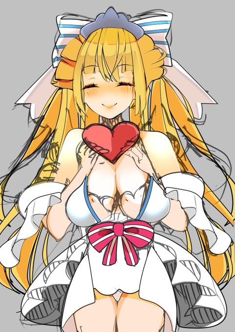 某8周年のバレンタイン的なイラストを描く 