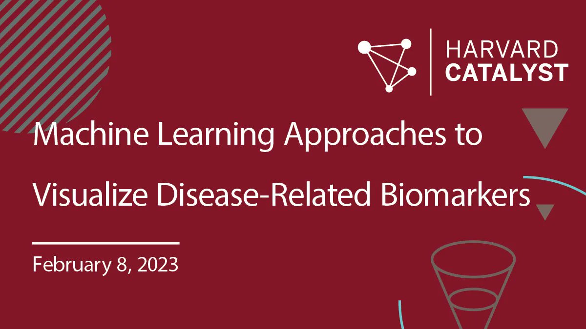 Harvard Catalyst (@harvardcatalyst) on Twitter photo #Biostatistics Journal Club. Hui Zheng <a href="/MassGeneralNews/">MassGeneral News</a> will discuss machine learning approaches to visualize disease-related #biomarkers. Register: hvrdct.me/tjq #Biostatistics Journal Club. Hui Zheng <a href="/MassGeneralNews/">MassGeneral News</a> will discuss machine learning approaches to visualize disease-related #biomarkers. Register: hvrdct.me/tjq