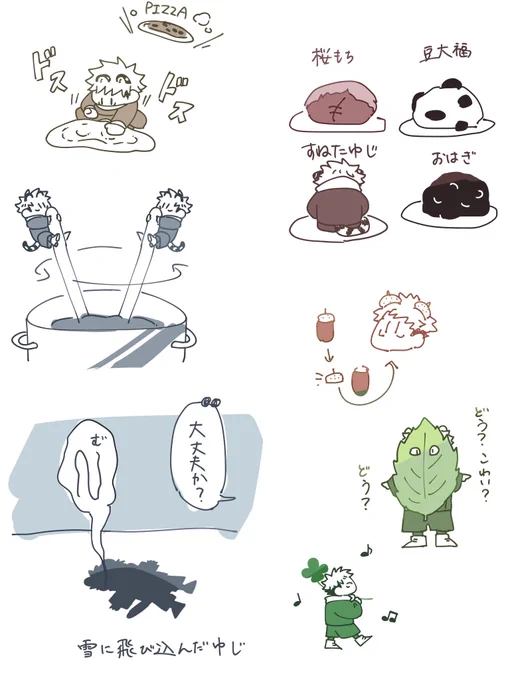 ミニケモゆじの落書き 