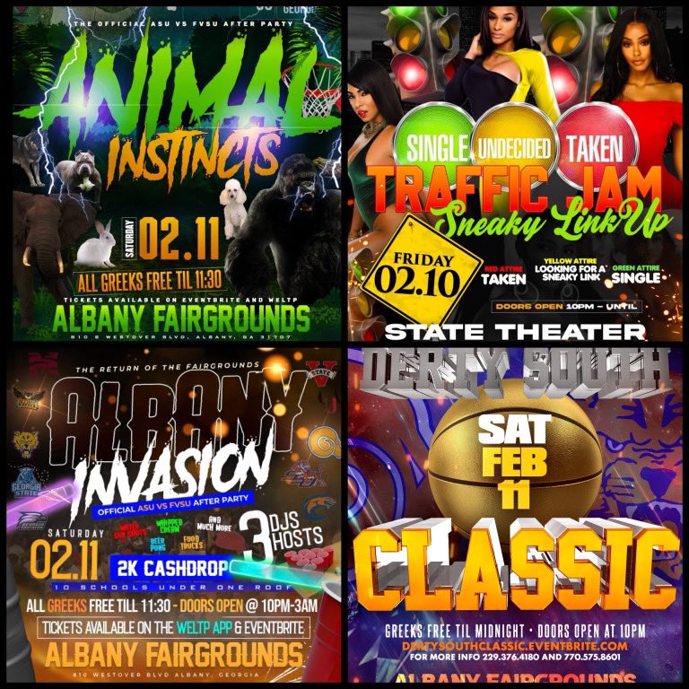 ZMoore2000's tweet image. It’s almost that time 🏀 #DertySouthClassicWeekend 🏀

Friday 2-10-22 @ STATE 🎭 

🔴🟢🟡 Traffic Jam 🔴🟢🟡

Wear Red- Taken 
Wear Yellow- It’s complicated 
Wear Green- ON GO 

Sat 2-11-22 @ Fairgrounds 🏚

🦁🐸 #ANIMALInstincs 🐸🦁 @DjOchoytlayol @DertyWorkTato