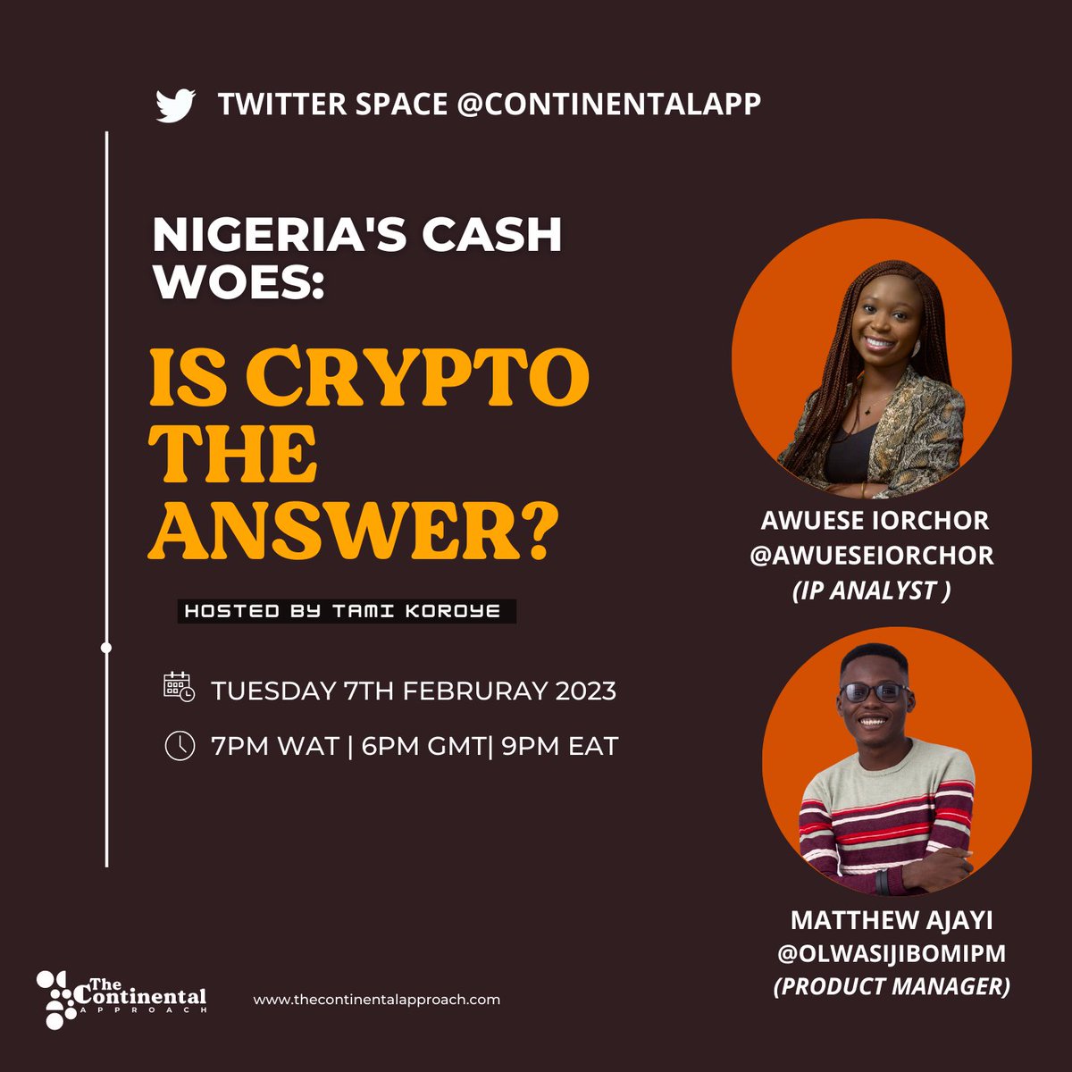 I'll be hosting a space on the current cash issues in Nigeria with <a href="/awueseiorchor/">Tech-Lawyer</a> and <a href="/OluwasijibomiPM/">Oluwasijibomi Ajayi</a> on Tuesday.