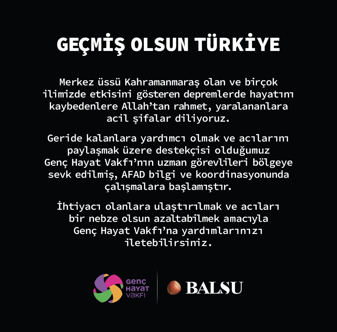 Dua ve yardım ile birlik olma zamanı…
#deprem