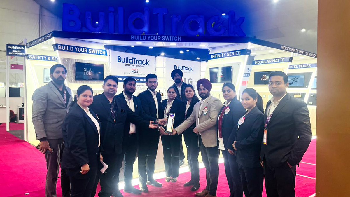 buildtrack's tweet photo. BuildTrack gets the Best Stall Award at the Interior Exterior Expo Ludhiana
#expo2023 #award #ludhiana #interiors #architects #interiordecorator #lifestyle #interiordesigner #homedecor #automation #smarthomes #homeautomation #touchswitches #keypads #iot #team #buildtrack #stall https://t.co/CnUi4V93NE