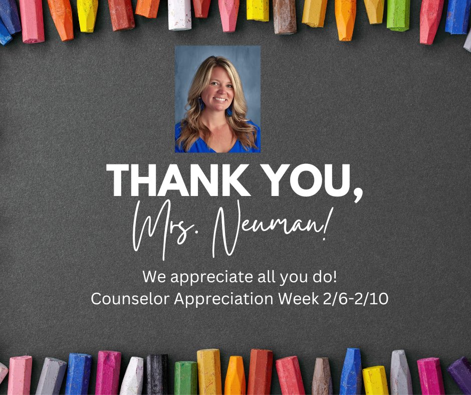 This week is Counselor Appreciation Week and we are very grateful for our counselor, Mrs. Tiffany Neuman and all she does for our staff and students! ❤️
#BetterTogether
#CVESBruins 💙🐻💛