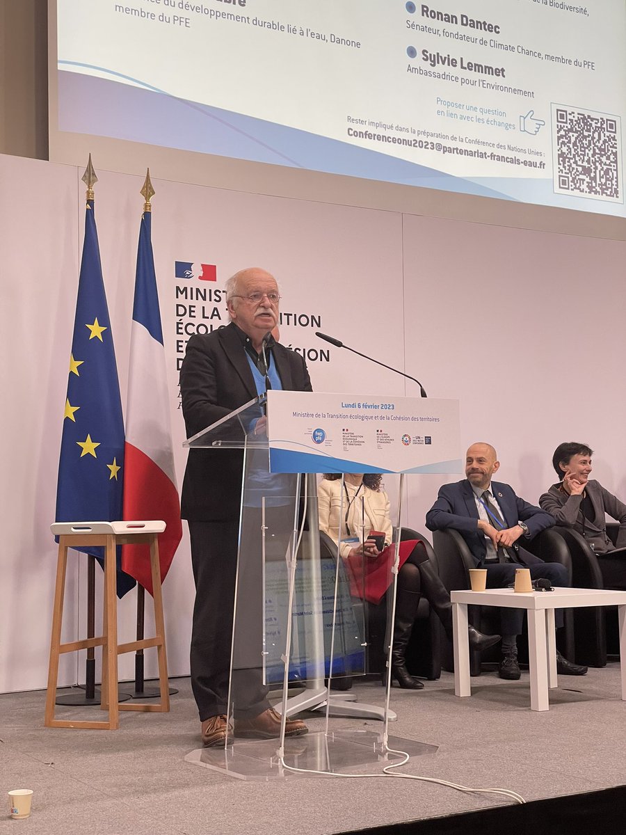 FlorenceBlatrix's tweet photo. Clôture de la première demi-journée du colloque du Partenariat Français pour l’Eau par  Erik Orsenna « Faire de la conférence de l’ONU 2023 une étape majeure vers les objectifs mondiaux relatifs à l’eau » https://t.co/YN28pQg5tK