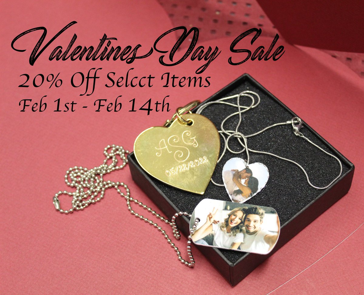 Valentine's Day Sale!!
Feb 1st - Feb 14th In store and On line 20% off select Valentine's Day Gifts.