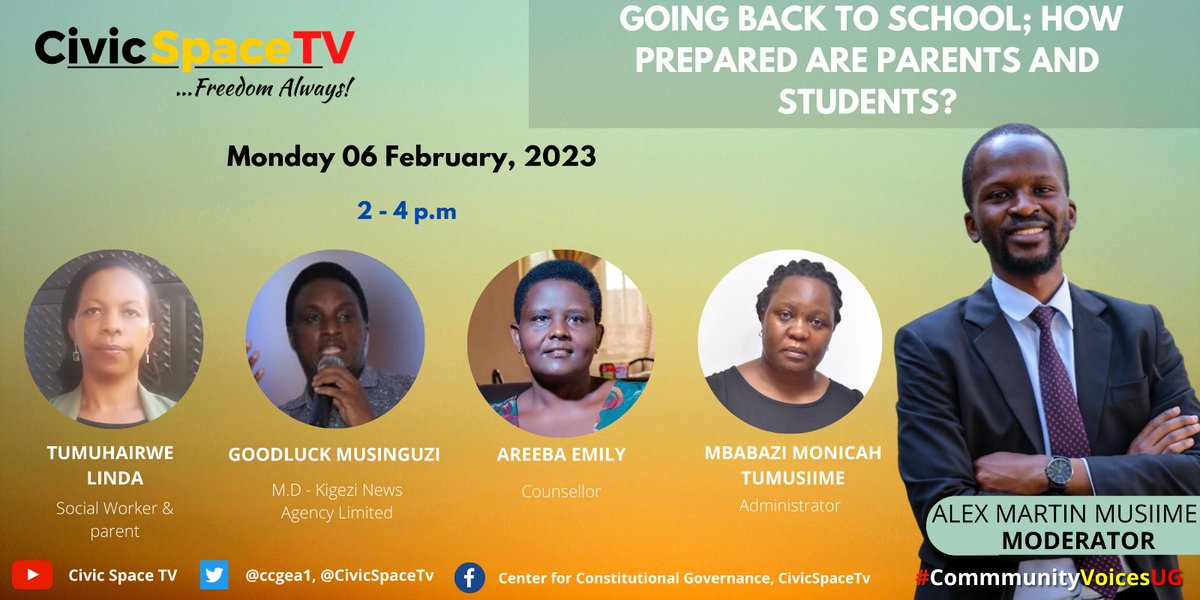 'We need to talk about the reality with our children, initiate dialogue,tell them what and how much you can afford, involve them in decision making,they will surely learn to understand your efforts.'@musiime_alex
#CommunityVoicesUG
@ccgea1 
#CivicSpaceTv

youtu.be/r9yvFpfDSp4